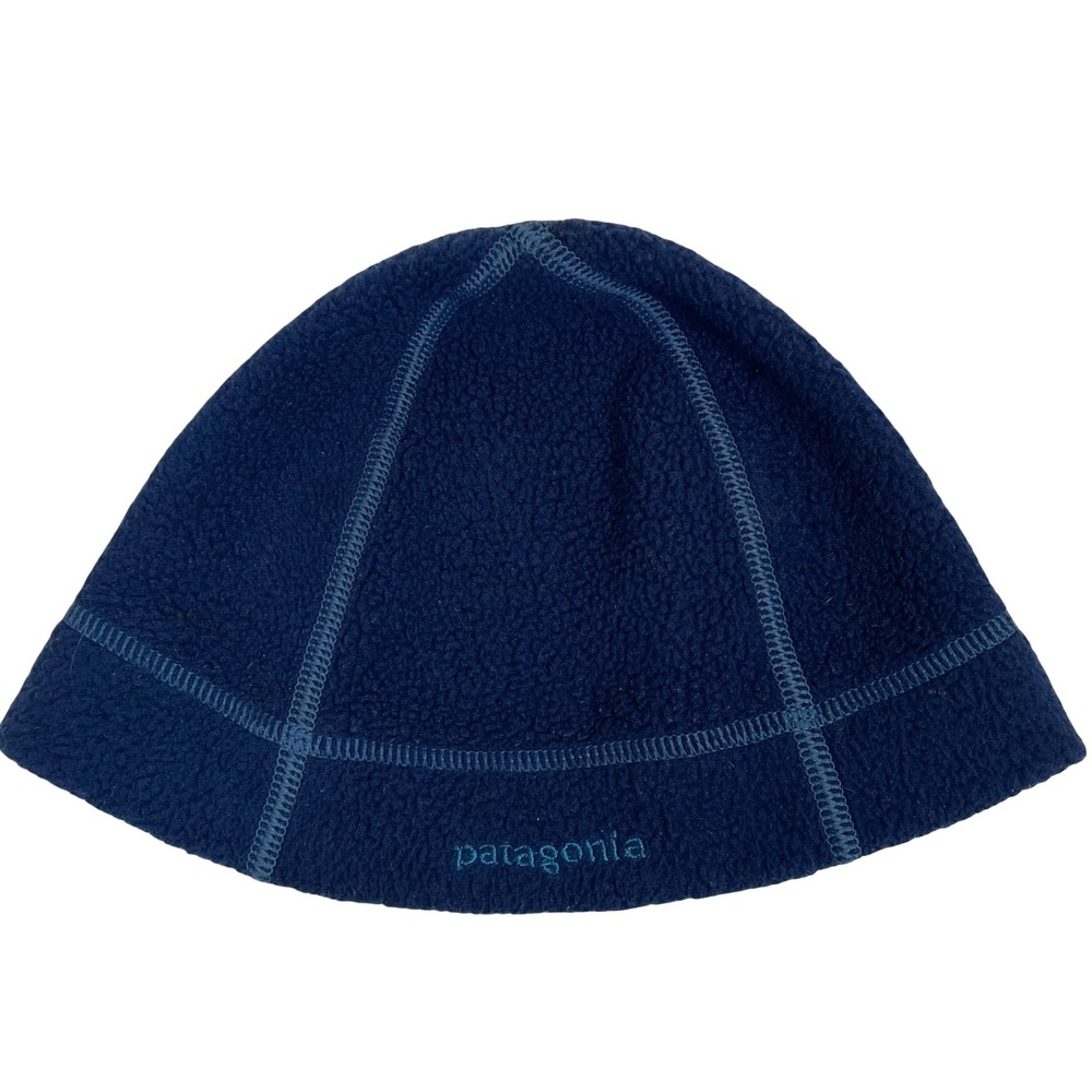 Patagonia Kids Youth Fleece Beanie Hat Blue Size‎ XS 5-6 Embroidered Logo
